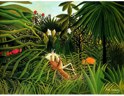 VF47 Henri Rousseau - Jaguár útočící na koně