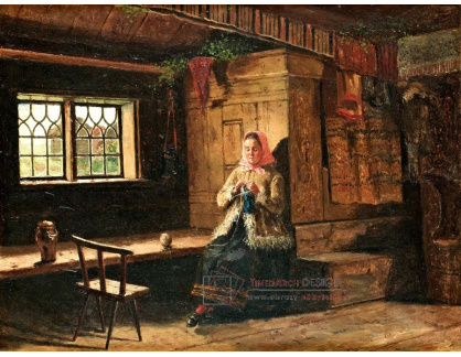 SO IV-132 Ernst Josephson - Interiér domu se sedící ženou