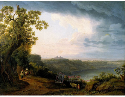 SO V-25 Jacob Philipp Hackert - Pohled na jezero Albano s hradem Gandolfo