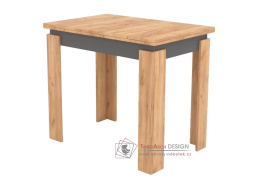 MANZINI, jídelní stůl rozkládací 60-120x90cm, dub kraft zlatý / antracit