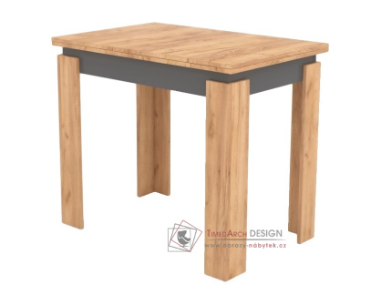 MANZINI, jídelní stůl rozkládací 60-120x90cm, dub kraft zlatý / antracit