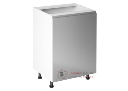 AURORA, dolní kuchyňská skříňka D601F - pravá, bílá / šedý lesk