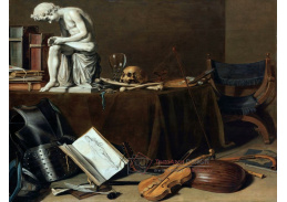 A-1506 Pieter Claesz - Zátiší s houslemi a lebkou