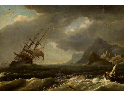 A-7308 Claude-Joseph Vernet - Trosečníci během mořské bouře
