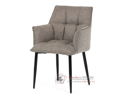 DCH-J2139 LAN2, jídelní křeslo, černý lak / látka lanýžová