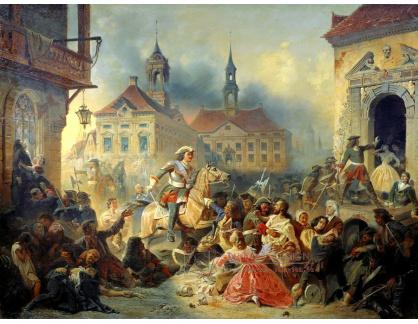 VR291 Nikolaj Sauerveid - Petr I krotí divoké vojáky, poté co dobyl Narvu v roce 1704