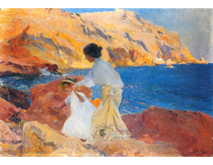 VSO 507 Joaquín Sorolla y Bastida - Clotilde a Elena na skalách