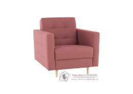 AMEDIA, čalouněné křeslo, látka Norn 52 starorůžová