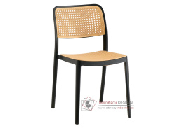 RAVID 1, jídelní židle, plast černý + béžový