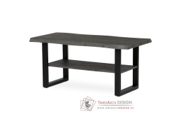 CT-F4212 GREY, konferenční stůl 120x60cm, černý lak / dub šedý