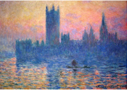 VCM 24 Claude Monet - Parlament při západu slunce