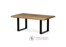 KS-F110U DUB, konferenční stůl 110x70cm, černá / dubový masiv
