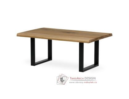 KS-F110U DUB, konferenční stůl 110x70cm, černá / dubový masiv