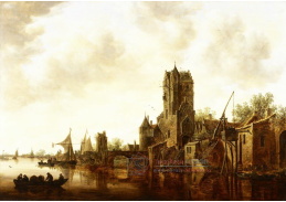 A-5417 Jan van Goyen - Říční krajina s bránou Pellecussen poblíž Utrechtu