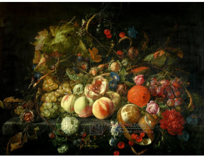 A-6854 Cornelis de Heem - Zátiší s květinami a ovocem
