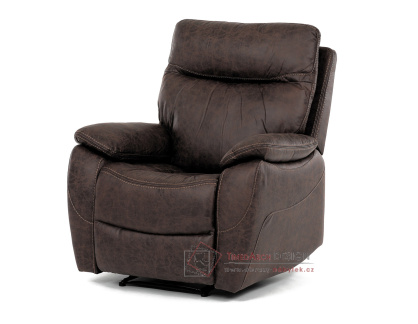 TV-4092 BR3 relaxační polohovací křeslo, látka coffee v dekoru vintage