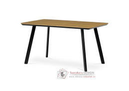 HT-531 OAK, jídelní stůl 140x80cm, černý lak / dub