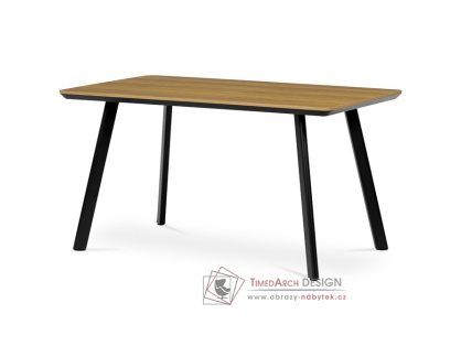 HT-531 OAK, jídelní stůl 140x80cm, černý lak / dub