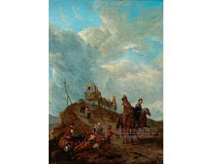 DDSO-2093 Philips Wouwerman - Rolníci na venkovské cestě