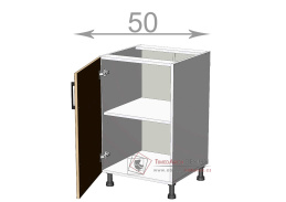 dolní skříňka š.50, v.82, Kaiser L5082, bílá/kouř mat