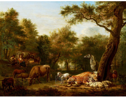 A-1628 Aelbert Cuyp - Zalesněná krajina s dobytkem