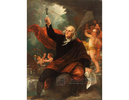 VANG148 Benjamin West - Benjamin Franklin, elektřina z nebe