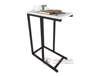 LANDEN, odkládací příruční stolek, černá / bílá