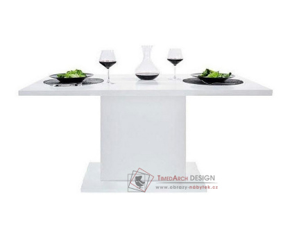 ANITA 2, jídelní stůl 160x80cm, bílá / bílý lesk