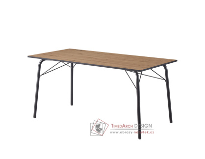 NALAK 3, jídelní stůl 160x80cm, černá / dub artisan