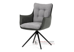 DCH-D1345 GREY2, jídelní otáčecí křeslo, černá / látka šedá