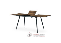 HT-921 OLW, jídelní stůl rozkládací 140+40x80cm, černý lak / imitace staré dřevo