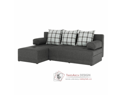 MEXX NEW, sedací souprava - levá, látka Savana šedý melír / vzor