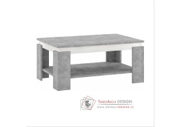 PIANI, konferenční stolek 90x60cm, beton / bílá