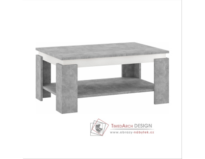 PIANI, konferenční stolek 90x60cm, beton / bílá