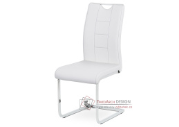 DCL-411 WT, jídelní židle, chrom / ekokůže bílá