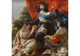 SO XII-497 Simon Vouet - Portrét Ludvíka XIII mezi postavami symbolizujícími Francii a Navarre