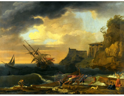 SO XVI-416 Claude-Joseph Vernet - Ztroskotání na pobřeží Středozemního moře