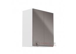 AURORA, horní kuchyňská skříňka G602F, bílá / šedý lesk