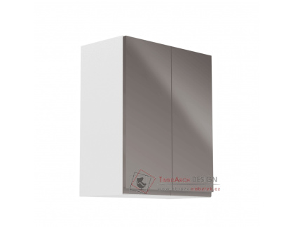 AURORA, horní kuchyňská skříňka G602F, bílá / šedý lesk
