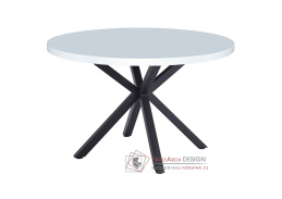 MEDOR, jídelní stůl pr. 120cm, černá / bílá