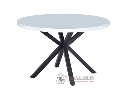 MEDOR, jídelní stůl pr. 120cm, černá / bílá