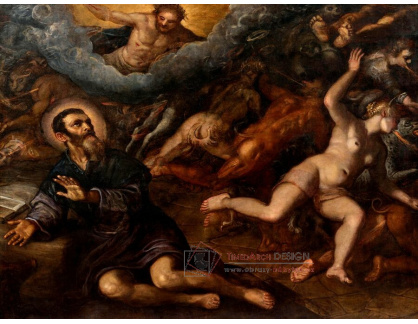 A-6865 Domenico Tintoretto - Svatý Antonín vyhání démony pokušení