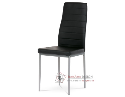 DCL-377 BK, jídelní židle, šedá / ekokůže černá