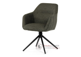 HC-536 GRN2, jídelní a konferenční otočné křeslo, černá / látka tmavě zelená