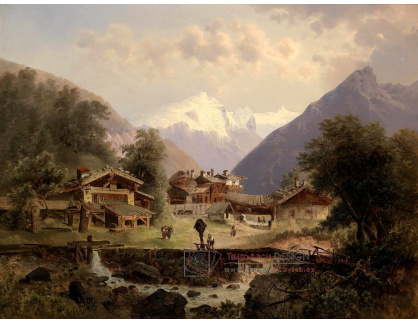 SO XII-117 Emil Barbarini - Horská vesnice s výhledem na Alpy