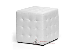 CUBIX II, čalouněný taburet, ekokůže bílá