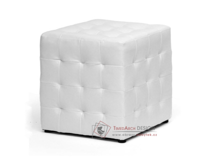 CUBIX II, čalouněný taburet, ekokůže bílá