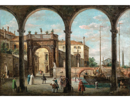 DDSO-3494 Giuseppe Bernardino Bison - Capriccio s palácem u kanálu