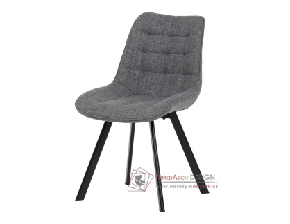 HC-465 GREY2, jídelní židle, černá / látka šedá