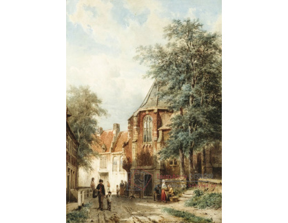 XV-354 Cornelis Springer - Postavy v Dorpsstraatu